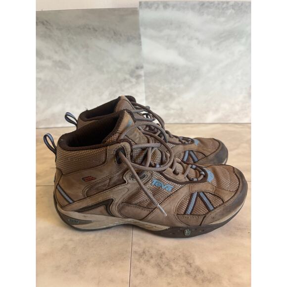 Teva Event Women's Size 7 Brown Leather Hiking Boots Waterproof Lace Up - Picture 1 of 7